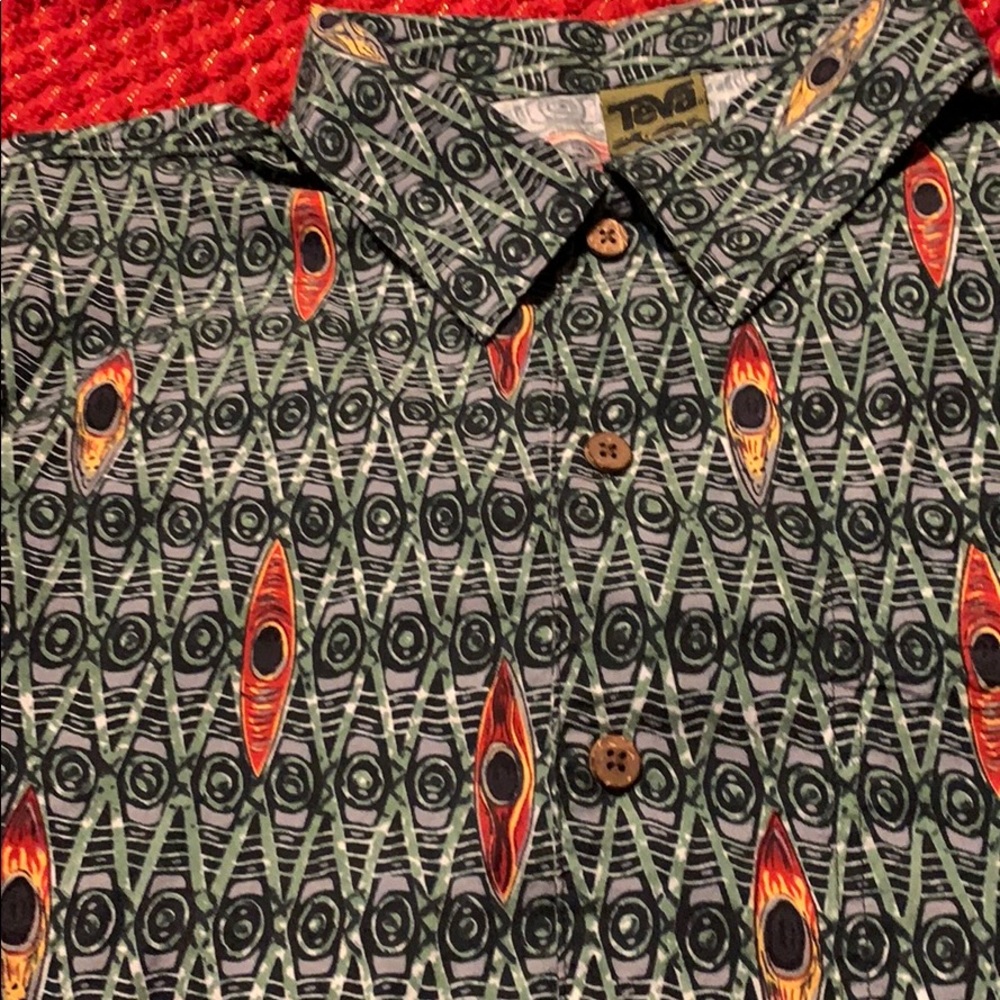 Teva s/s button-up shirt-1 pocket-S-cool pattern!